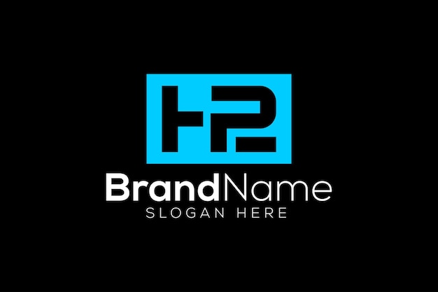 Plantilla de vector de diseño de logotipo H2 de tecnología de hidrógeno