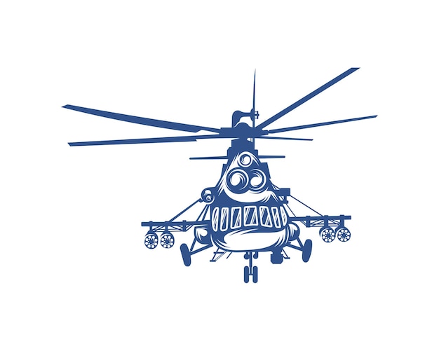 Vector plantilla de vector de diseño de logotipo de helicóptero silueta de ilustración de diseño de helicóptero