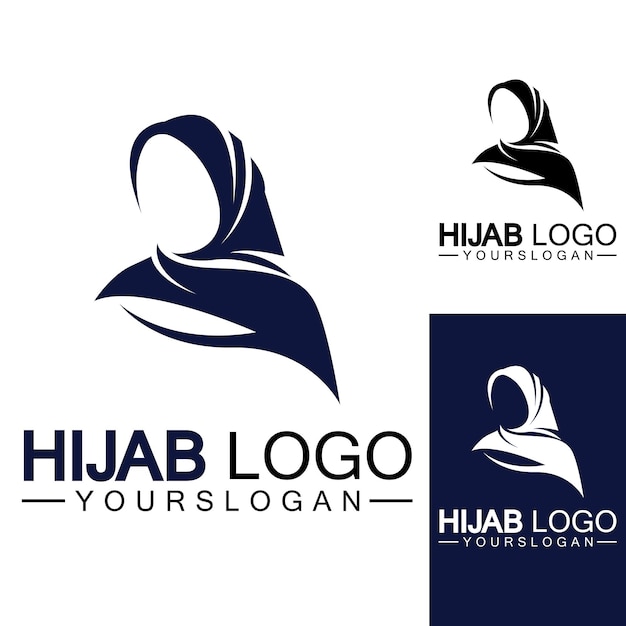 Plantilla de vector de diseño de logotipo hijab