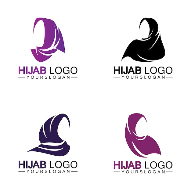 Plantilla de vector de diseño de logotipo hijab