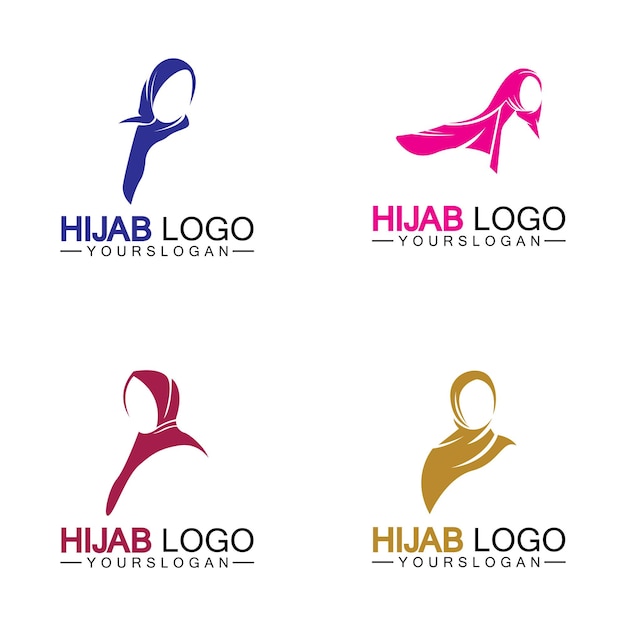 Plantilla de vector de diseño de logotipo hijab