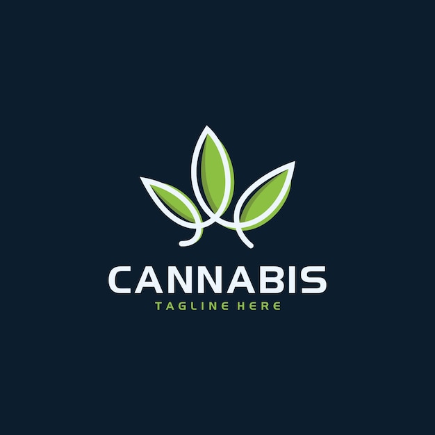 plantilla de vector de diseño de logotipo de hoja de cannabis