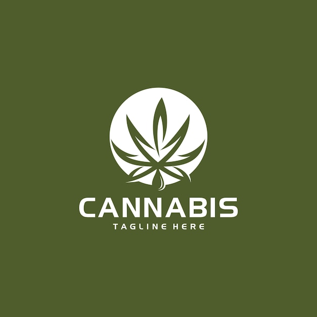 plantilla de vector de diseño de logotipo de hoja de cannabis