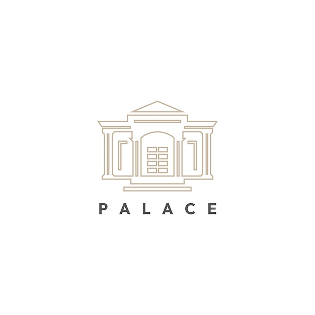 Plantilla de vector de diseño de logotipo de hotel de lujo palace