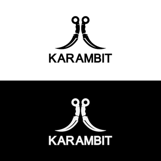 Plantilla de vector de diseño de logotipo de icono de cuchillo Karambit