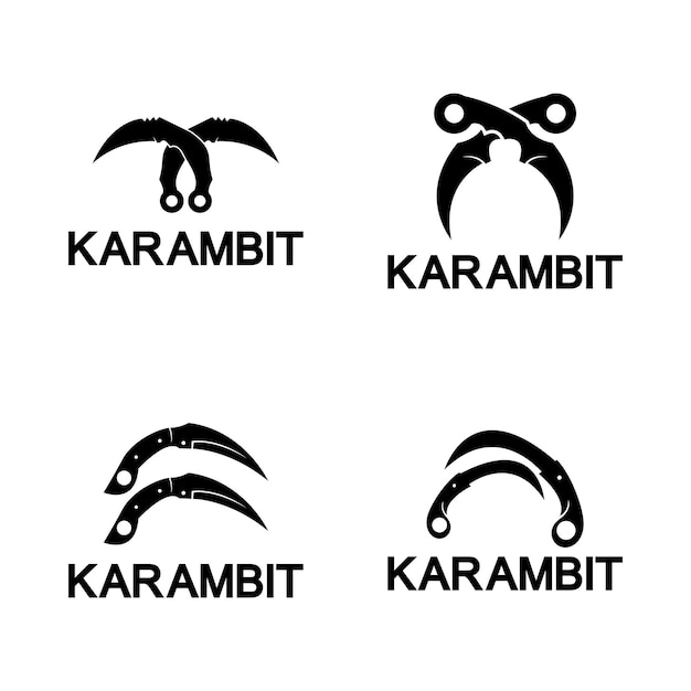 Vector plantilla de vector de diseño de logotipo de icono de cuchillo karambit