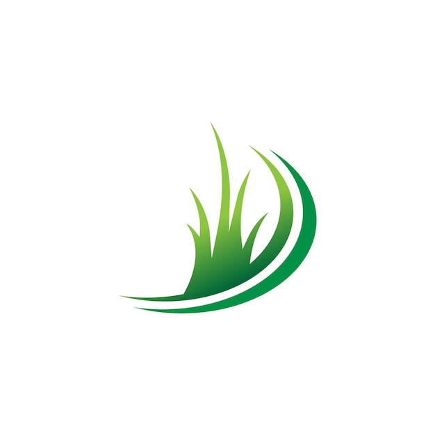 Plantilla de vector de diseño de logotipo de icono de hierba natural