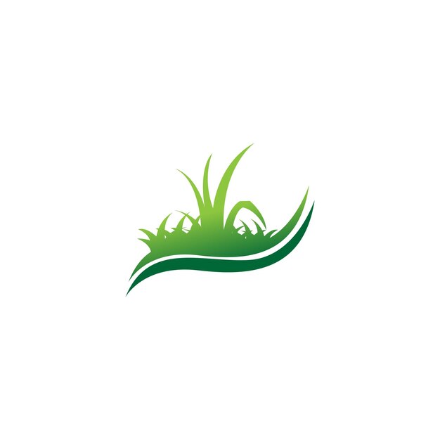 Plantilla de vector de diseño de logotipo de icono de hierba natural