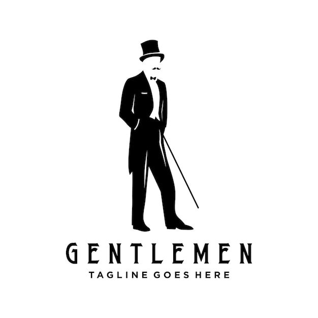 Plantilla de vector de diseño de logotipo de ilustración de corbata de caballero