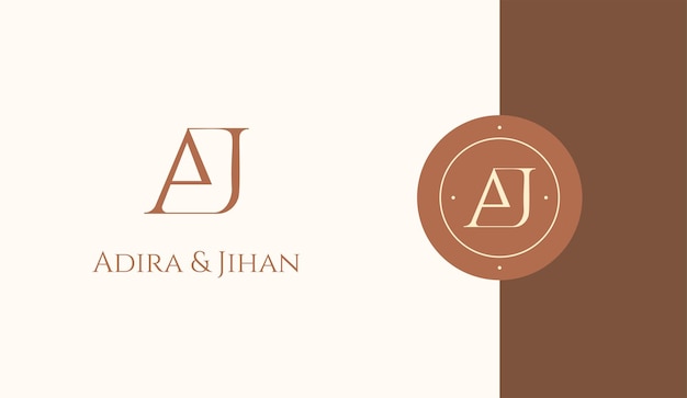Plantilla de vector de diseño de logotipo inicial aj