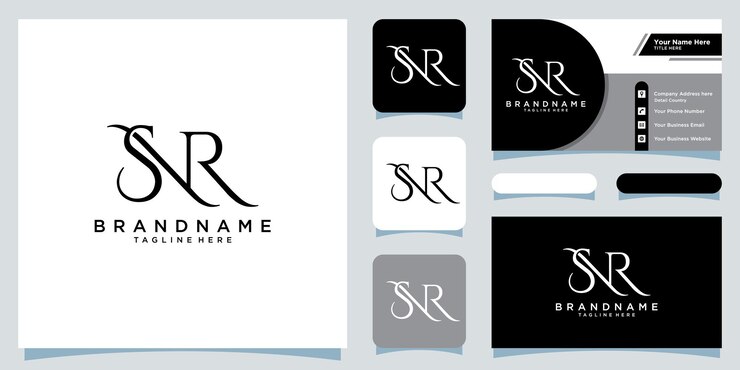 Vector plantilla de vector de diseño de logotipo inicial de letra snr