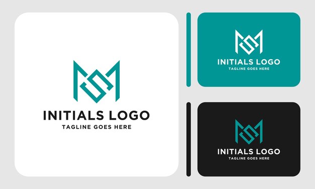 plantilla de vector de diseño de logotipo inicial ms