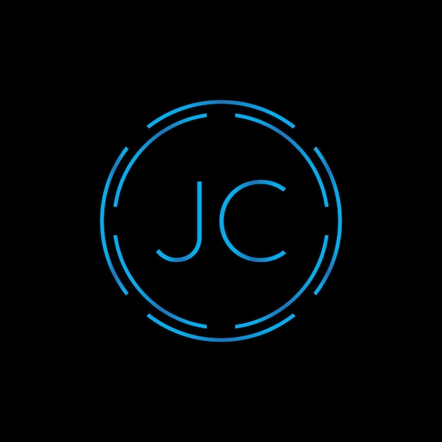 Plantilla de vector de diseño de logotipo JC de letra creativa Diseño de logotipo JC de letra vinculada digital