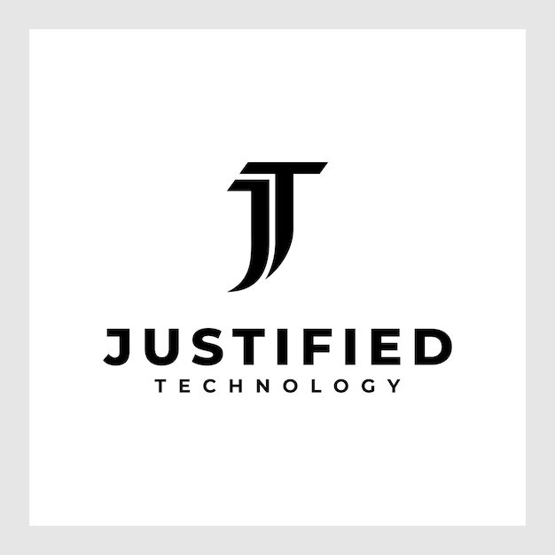 Plantilla de vector de diseño de logotipo JT de letra creativa. Diseño de logotipo JT con letra vinculada inicial