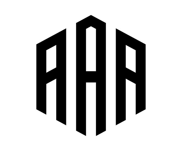 Plantilla de vector de diseño de logotipo de letra AAA de polígono