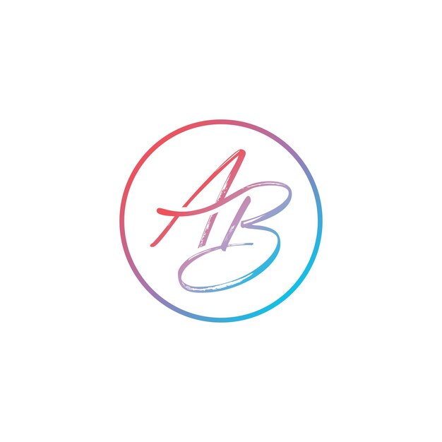 Plantilla de vector de diseño de logotipo de letra AB inicial