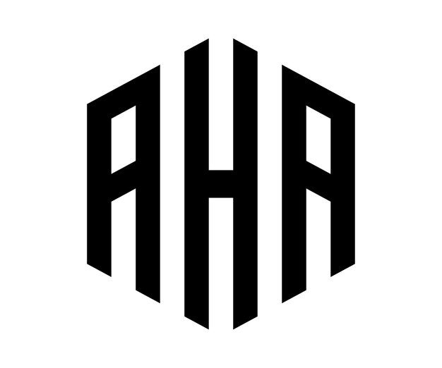 Plantilla de vector de diseño de logotipo de letra AHA de polígono