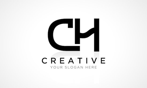 Plantilla de vector de diseño de logotipo de letra CH Alfabeto Letra inicial Diseño de logotipo CH con ilustración de negocios de reflexión brillante