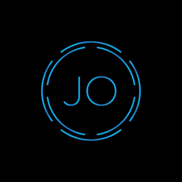Plantilla de vector de diseño de logotipo de letra creativa JO Diseño de logotipo de letra vinculada digital JO