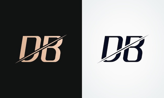 Plantilla de vector de diseño de logotipo de letra Db Diseño de logotipo de letra Db en oro y negro