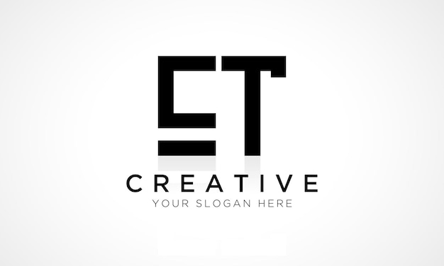 Plantilla de vector de diseño de logotipo de letra ET Letra inicial del alfabeto Diseño de logotipo ET con ilustración comercial de reflejo brillante