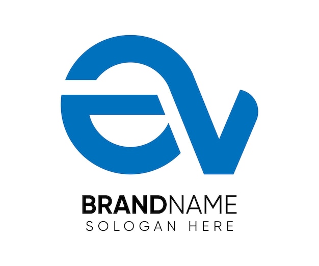 Plantilla de vector de diseño de logotipo de letra EV