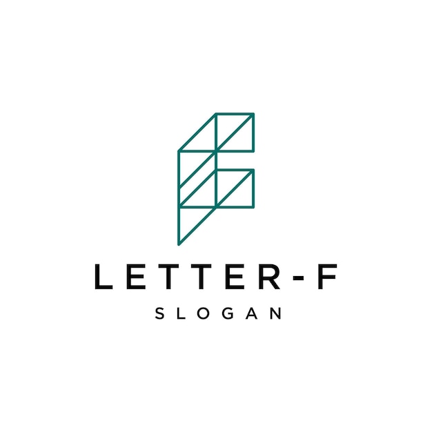 Plantilla de vector de diseño de logotipo de letra f abstracta