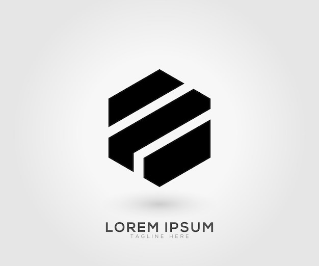 Plantilla de vector de diseño de logotipo de letra F creativa diseño de logotipo de polígono f plantilla de diseño de logotipo hexagonal de f