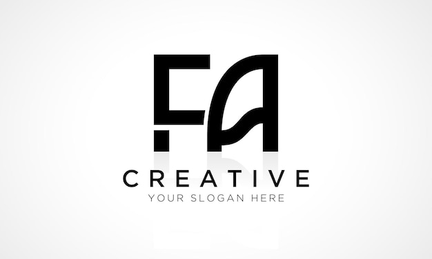 Plantilla de vector de diseño de logotipo de letra FA Alfabeto Letra inicial Diseño de logotipo FA con ilustración comercial de reflejo brillante