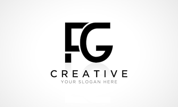 Plantilla de vector de diseño de logotipo de letra FG Diseño de logotipo de letra inicial del alfabeto FG con ilustración comercial de reflejo brillante