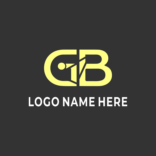 Plantilla de vector de diseño de logotipo de letra gb amarillo icónico