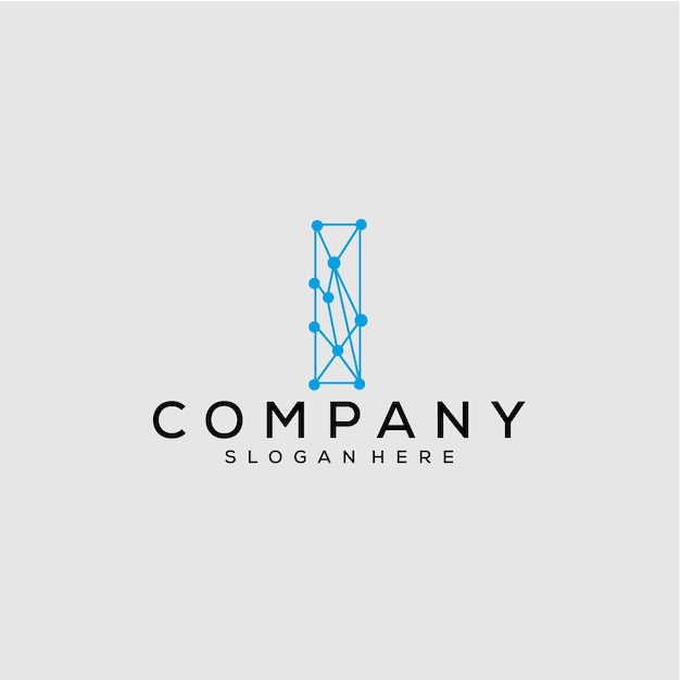 Plantilla de vector de diseño de logotipo de letra I Tech