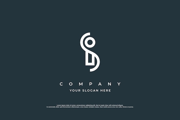 Plantilla de vector de diseño de logotipo de letra inicial IS o SI