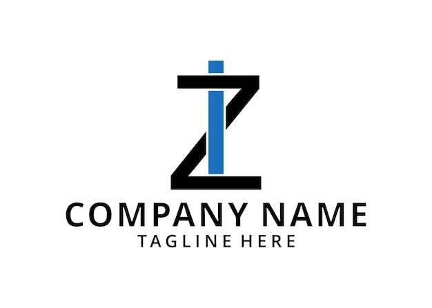 Plantilla de vector de diseño de logotipo de letra inicial iz y zi
