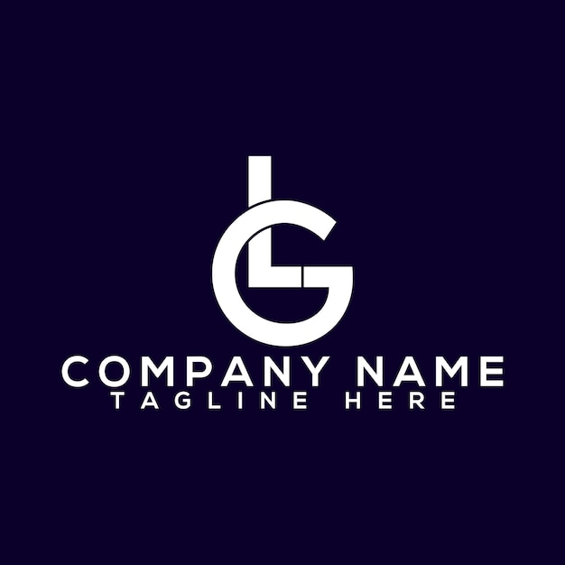 Plantilla de vector de diseño de logotipo de letra inicial LG o GL