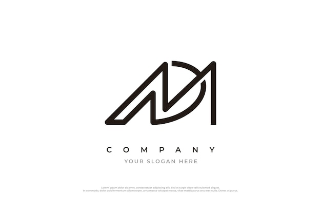 Plantilla de vector de diseño de logotipo de letra inicial MD o DM