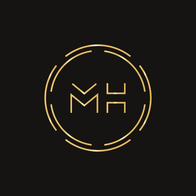 Plantilla de vector de diseño de logotipo de letra inicial MH Diseño de logotipo de letra abstracta MH