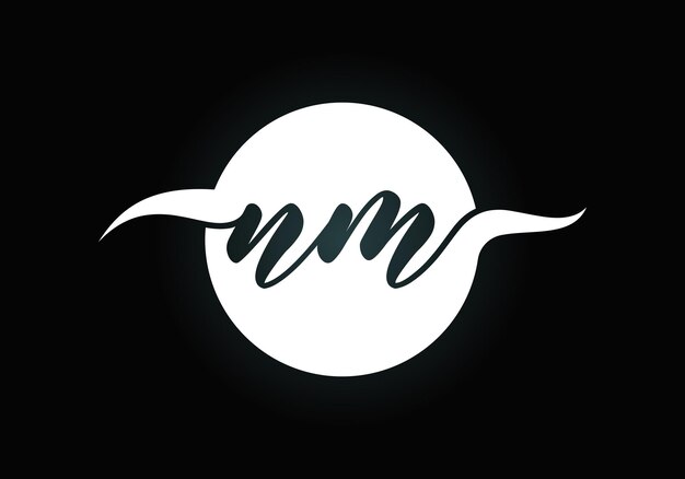 Plantilla de Vector de diseño de logotipo de letra inicial monograma NM. Diseño de logotipo letra NM