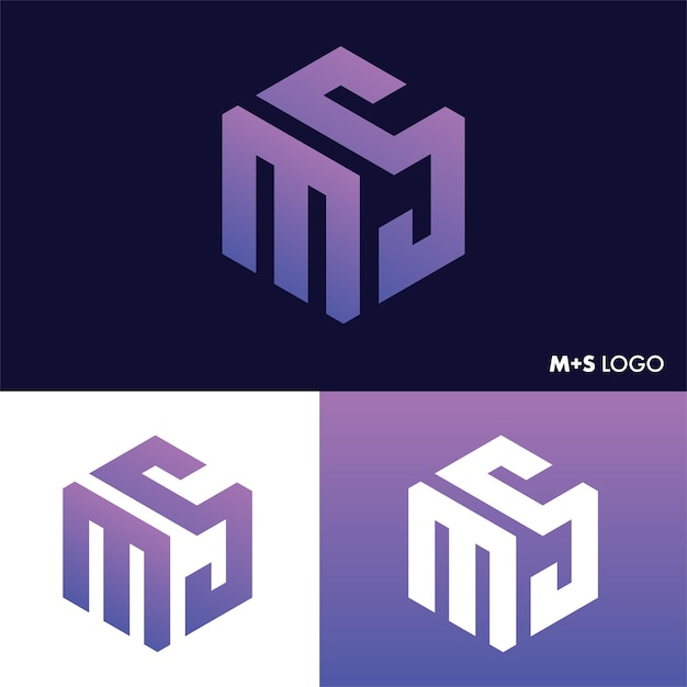 Plantilla de vector de diseño de logotipo de letra inicial MS Logo o SM