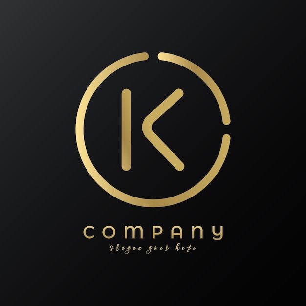 Plantilla de vector de diseño de logotipo de letra K de tecnología Tipografía minimalista abstracta Diseño de logotipo de letra K