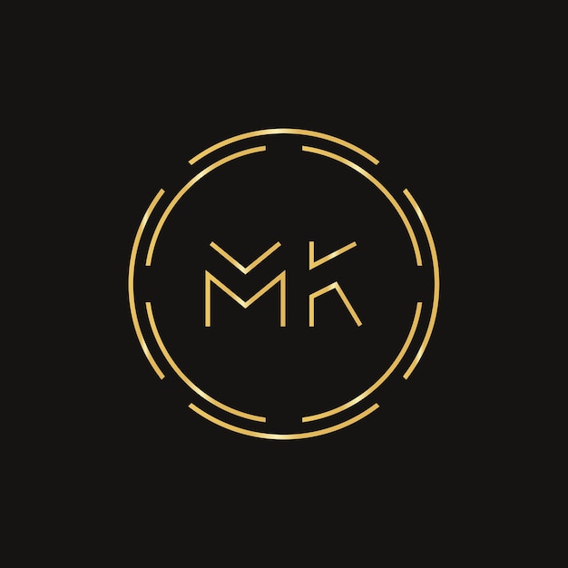 Plantilla de vector de diseño de logotipo de letra MK inicial Diseño de logotipo de letra MK abstracta