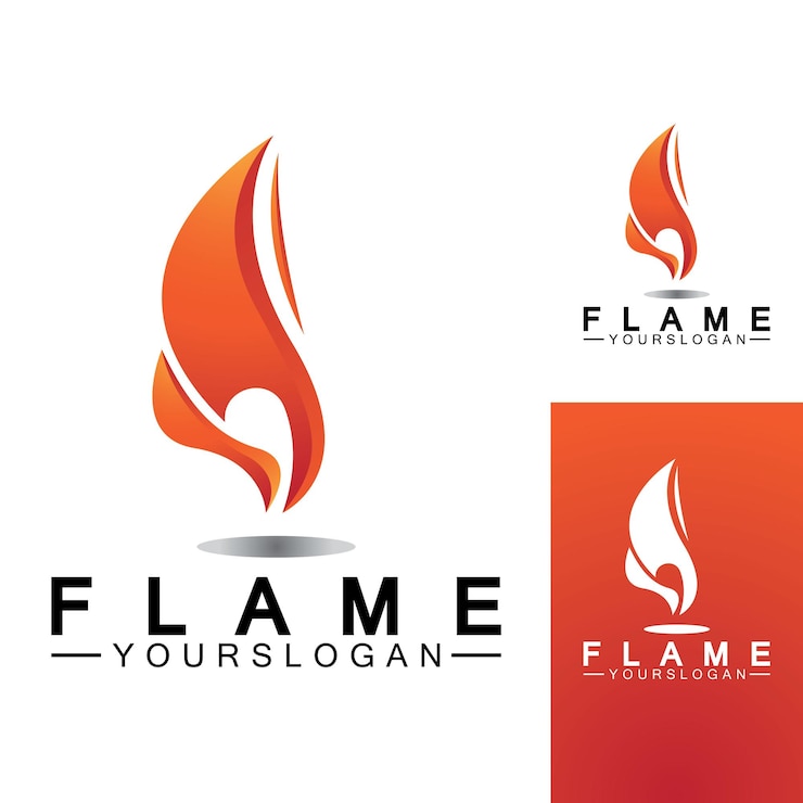 Vector plantilla de vector de diseño de logotipo de llama de fuego