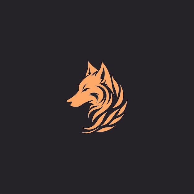 Plantilla de vector de diseño de logotipo de lobo
