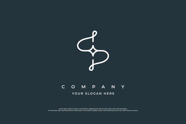 Plantilla de vector de diseño de logotipo mínimo y lujo de letra inicial S