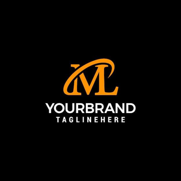 Plantilla de vector de diseño de logotipo ML con letra de monograma inicial Diseño de logotipo con letra ML