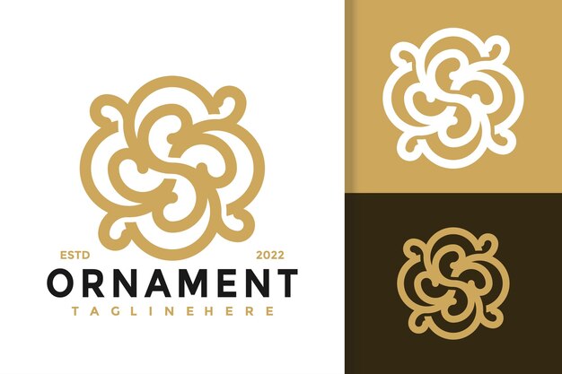 Plantilla de vector de diseño de logotipo moderno elegante ornamento abstracto