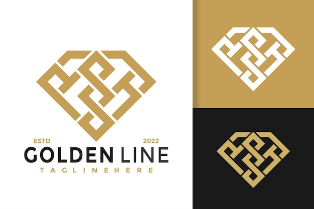 Plantilla de vector de diseño de logotipo moderno de línea de diamante abstracto