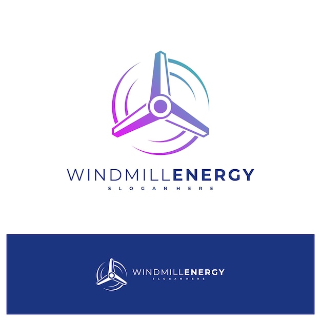Plantilla de vector de diseño de logotipo de molino de viento Ilustración de conceptos de logotipo de molino de viento