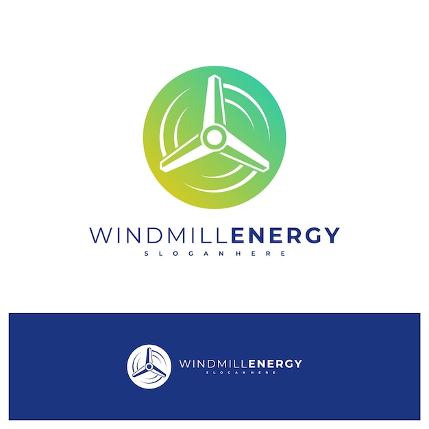 Plantilla de vector de diseño de logotipo de molino de viento Ilustración de conceptos de logotipo de molino de viento