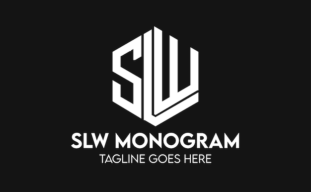 Plantilla de vector de diseño de logotipo de monograma slw de iniciales de nombre